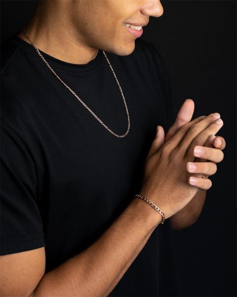 5mm figaro edelstahlkette mit bronze überzogen - Fortis Bronze